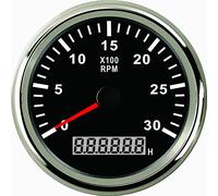 ELING Tachymètre Universel RPM Compte-tours avec compteur d'heures 3000RPM 85mm 9-32V Avec Rétro-éclairage