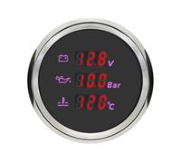 ELING Testeur de pression d'huile multifonction 52 mm 12 V 24 V 3 en 1 avec rétroéclairage 8 couleurs