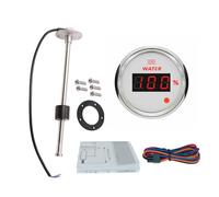 ELING Unité d'émission de niveau d'eau de 350 mm, capteur de 0 à 190 ohms avec jauge de niveau d'eau numérique de 52 mm avec rétroéclairage 8 couleurs et alarme