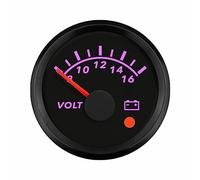 ELING Voltmètre 52 mm 12 V Jauge de tension avec rétroéclairage 8 couleurs avec alarme pour RV SUV Racing