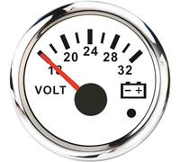 ELING Voltmètre 52 mm 18-32 V avec rétroéclairage rouge avec alarme pour bateaux et bateaux