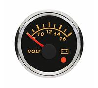 ELING Voltmètre 52 mm 8-16 V Jauge de tension avec rétroéclairage 8 couleurs avec alarme pour bateaux à moteur SUV RV