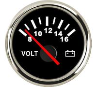 ELING Voltmètre de 52 mm (2'') 8-16 V avec indicateur de tension rétro-éclairé rouge pour voitures camionnettes navires camping-cars