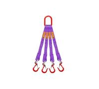 Élingue À Quatre Brins en Sangle Polyester avec Boucle À Dégagement Rapide Et Crochet À Large Ouverture, Chaîne De Levage Moteur en Acier Allié G80 pour Le Gréage(2 Tons - 1 m)
