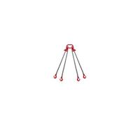 VEVOR Élingue chaîne 4 brins Grade 80 8 mm x 300 cm 5000 kg Rouge