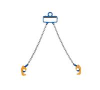 VEVOR Élingue Chaîne Levage de Fûts à 2 Brins avec Crochets de Sécurité, 6 mm x 54 cm, Capacité de Charge 1 t, Chaîne de Levage Robuste G80, pour Chantier de Construction, Usines, Entrepôts, Quais