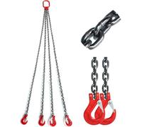 Élingue de Levage, élingue à chaîne Portable et Durability 4 brins, Robuste en Acier allié avec Crochet, for Le remorquage la manutention Marchandises(100CM)