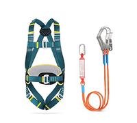 élingue d'escalade， Harnais de sécurité antichute, Harnais Complet avec Longe, kit for d'escalade(Green)