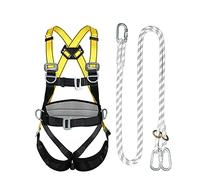 élingue d'escalade, Harnais de sécurité Complet à 5 Points for la Protection Taille, for Le Travail en Haute Altitude, prévention des Chutes, Corde Simple, 2 m(Double Rope,2M)