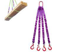 Élingue en Polyester à 4 brins avec Crochets de préhension, capacité de Levage de 2 tonnes, avec Anneaux et Crochets, pour la sécurisation du Chargement, Le remorquage(19.68ft/6m)
