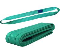 Élingue sans fin à usage unique 2 tonnes de capacité de charge 2 mètres de longueur Sangles de levage Élingue ronde Sangle de levage en polyster avec boucles d'extrémité pour grue, remorquage Vert