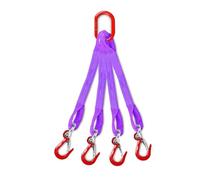 Élingues de levage plates de 2 tonnes avec crochets, jeux complets de mousquetons for grue mobile.(2TX1M 4Leg)