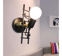 ELINKUME Applique murale de forme humanoïde,Applique murale industrielle Climbing Ideas en métal,Applique murale moderne art déco pour chambre,salon,couloir,culot E27(Sans ampoule)