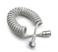 ELINKUME Flexible de Douche Télescopique,ABS Ressort Tuyau de Douche pour Salle de Bains Pommeau de Douche à Main de Toilette Bidet Pulvérisateur,Raccord Fileté Universel G1/2",Gris