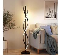 ELINKUME Lampadaire LED avec télécommande, Noir spirale multicolore pour le salon, économique et polyvalent