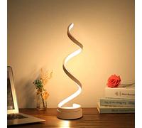 ELINKUME Lampe de chevet en LED spirale 12W blanc chaud protection des yeux luminosité, LED Lampe de table/éclairage décoratif pour chambre à coucher salon (blanc)