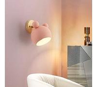 ELINKUME Lumière murale créative d'ours,lampe murale moderne E27 pour intérieur avec tête réglable, éclairage décoratif pour la chambre des enfants, cadeau intéressant pour les enfants (rose)