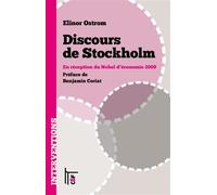 Elinor Ostrom : Discours de Stockholm En réception du Nobel d'économie 2019 - Elinor Ostrom - C&f Eds - broché - Etude