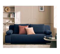 Bestmobilier - Canapé Convertible Elio en Velours Côtelé - Canapé Lit - Sofa Bleu Marine 3 Places - Salon
