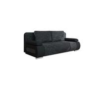 Best mobilier Canapé 3 places convertible Elio avec coffre style contemporain Noir/Gris