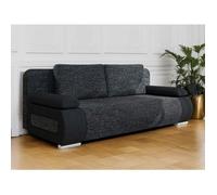Elio - canapé 3 places convertible - avec coffre - style contemporain - Noir / Gris