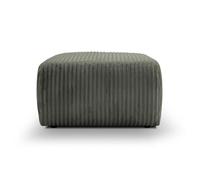 ELIO - Pouf en velours côtelé Vert 74x74x41