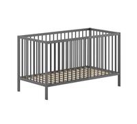 Eliott - Lit Bébé Evolutif 70x140 en Hêtre Massif Laqué Anthracite