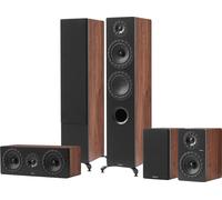 Elipson Prestige Facet II 14F - Enceinte Colonne 2½ Voies Bass-Reflex, HiFi & Home-Cinéma - 92 DB, 38 Hz-25 kHz, 150 W RMS, Finition Noir/Noyer - Paire