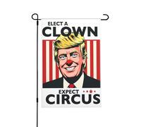 Élire Un Clown, C'Est S'Attendre À Un Cirque. Humour Anti-47 Fdt Drapeaux Double Face Drapeaux De Jardin Avec Œillets Drapeau De Cour Pour Toutes Les Saisons Chambres Fêtes 30X45cm