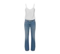 Elisabetta Franchi - Combinaison brodée de fleurs avec bas en denim - Femme - Combinaisons et Ensembles - Multicolore - Taille: 38 FR