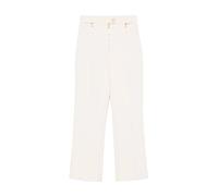 Elisabetta Franchi - Double crepe Pantalons - Femme - Pantalons - Blanc - Taille: 42 FR