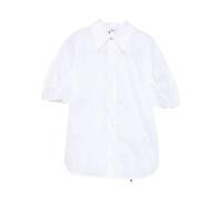 Elisabetta Franchi, Femme, Blouses et Chemises, Blanc, Taille: 40 FR Camicia di cotone manica corta bottoni
