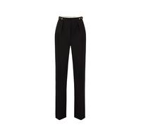 Elisabetta Franchi, Femme, Pantalons, Noir, Taille: 42 FR Pantalon en crêpe avec accessoire bijou