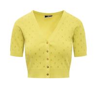 Elisabetta Franchi, Femme, Pulls, Jaune, Taille: 44 FR Gilet Court Orné de Strass