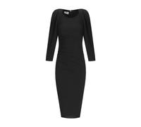 Elisabetta Franchi, Femme, Robes, Noir, Taille: 36 FR Robe Noire en Jersey Crêpe Drapée