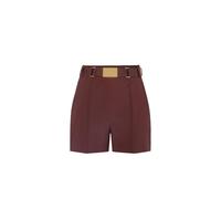 Elisabetta Franchi, Femme, Shorts, Brun, Taille: 42 FR Shorts Techniques Bi-élastiques avec Ceinture