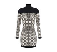 Elisabetta Franchi - Logo Turtleneck Mini Dress - Femme - Robes - Blanc - Taille: 38 FR