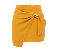 Elisabetta Franchi - Mini-jupe asymétrique ornée de bijoux - Femme - Jupes - Jaune - Taille: 38 FR