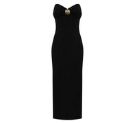 Elisabetta Franchi - Tubino in crepe fluido macro fiocco - Femme - Robes - Noir - Taille: 44 FR