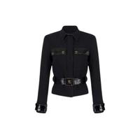 Elisabetta Franchi - Veste Tech Bimatériau Vinyle - Femme - Vestes - Noir - Taille: 42 FR