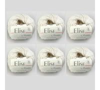 Elise by Permin Lot de 6 pelotes de fil de coton cachemire de luxe (25 g / 115 m) (09 blanc laine)