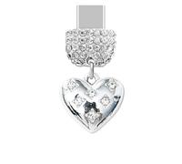 ELISE & FONDA TP260 Type-C Port de charge USB Cristal Anti-poussière Bouchon Little Love Heart pour téléphone portable Samsung/Huawei/OnePlus/Xiaomi/Oppo Android (Blanc), approx. 1.5 cm (L) x 0.4 cm