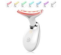 ELISHINE Masseur facial multifonction à base de lumière, outil de massage portable 7 couleurs pour soins de la peau, blanc brillant