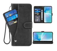 ELISORLI Étui Portefeuille pour OnePlus Nord 2T 5G avec dragonne et Fente pour lanière, Support en Cuir pour Carte de crédit, Accessoires pour téléphone Portable One Plus on 1 Plus 1plus One+ 1+ Nord