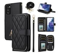 ELISORLI Étui Portefeuille pour Samsung Galaxy S20 FE 5G 6,5 Pouces avec dragonne, bandoulière, 9 emplacements pour Cartes, Support en Cuir pour S 20 EF UW S20FE5G S20FE 20S S2O Fan Edition 4G G5 Fem