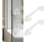Elistonie Lot de 4 poignées adhésives en acrylique pour porte coulissante, armoire, tiroir et plus (transparent, 22,5 x 6 cm)