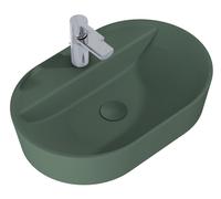 Elita Babette lavabo 62x41.2 cm ovale à poser vert 146043
