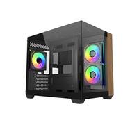 Boîtier PC gaming Cooler Master Elite 481 Wood Moyen tour Noir avec panneau latéral en verre trempé