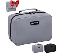 Elite Accordion Toiletry Bag, Multi-Compartment Travel Toiletry Organizer, Waterproof Large Capacity Wide Opening, Wet & Dry Separation, Portable Multi-Compartment Travel Organizer (Gray)