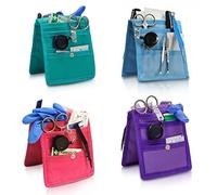 Elite Bags, Organiseur pour soins infirmiers, Pack de 4, Pochettes d'infirmière, Accessoires médicaux, Support ciseaux à pansements, Fixation magnétique, 14, 5x12cm, Bleu, Violet, Vert et rose